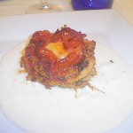 Parmigiana di alici con salsa di fior di latte di Agerola