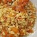 -fregola con astice e bisque di gamberi servita con bottarga di muggine grattugiata - -