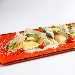 RAVIOLI RIPIENI con Pecorino Romano DOP, cremoso al pomodoro, salsa orata e asparagi - -