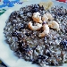 Risotto con cavolo viola, cime di rape, scampi e vongole - -