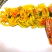 Spaghetti alla chitarra ai crostacei, alici, calamari, polpa di sgombro e crema di granchio al profumo di zafferano e paprika - -