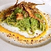 I PIATTI DEL NOSTRO CHEF FRANCESCO PAOLO LUSE - Spaghettone con Pesto di Broccolo di Paternopoli, con Alici di Menaica e Carciofo Violetto Disidratato di Castellammare di Stabia e Passatina di Pomodorini Gialli.