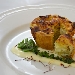 Tortino di baccal e patate foderato in pasta strudel con salsa mornay e aromi metiterranei - -